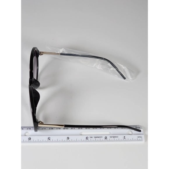 Foster Grant Full Round Black & Gold Metal Gradient Tint Sunglasses 52432FGX001 - Picture 11 of 11